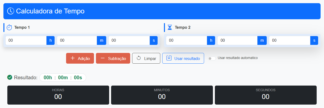 Calculadora de tempo - durações